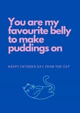 cat dad father's day card - belly puddings created by blue's muse