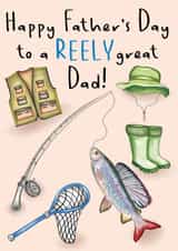 Cute classic fishing sport Father's Day Card created by Amy Florence Design
