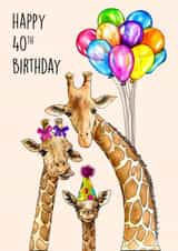 Cute Giraffes 40th Birthday created by Poppy & Mabel