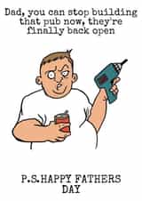 Stop Building That Pub DIY Father's Day Card 1000 created by Gibbo The Doodler