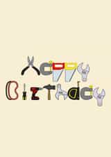 Toolbox Birthday card created by @hairheadsart