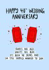 40th Ruby Wedding Anniversary 1001 created by Muses & May 