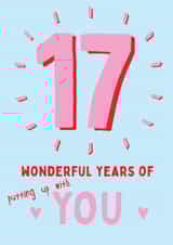 17 Years Putting Up With You - Happy Anniversary Card created by @Laura Lonsdale Designs