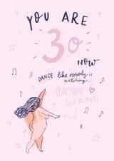 Dance in your birthday suit 30th card created by Envy Row