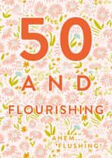 50th Birthday Menopause joke card created by Envy Row