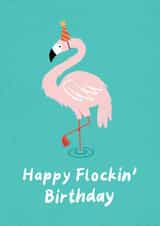 Happy Flockin' Birthday 🦩 created by Collyn Wooden Illustration