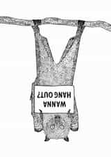 Wanna Hang Out Bat Card created by Martina Scott