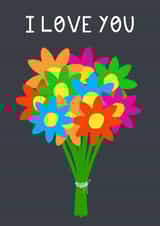 I Love You flowers card created by Lucy Sutton