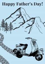 Happy Father’s Day Vespa classic card created by Fran Caines