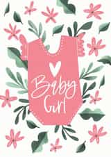 Pink New Baby Girl Card created by Creationery
