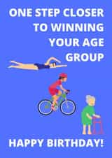 Female Age Group Triathlete Birthday Card created by Mad Funny
