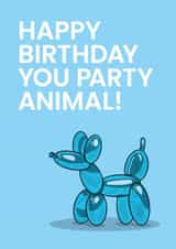 Cute Birthday Card - Party Animal - Balloon Animal created by Been Creating