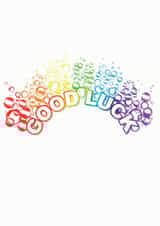 Bubbly Rainbow Good Luck card created by @jpcreative_designs