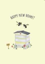 Cute Beehive New Home Card - Bees - Happy New Home! created by JodieArt