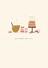 Cute Birthday Card - Birthday Bake Off - GBBO created by Helen Mackay