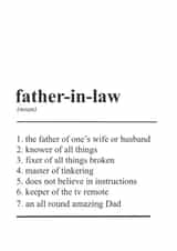 Father-In-Law Dictionary Style Card created by Maria Joanne Designs