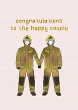 One hot wedding - Firefighters congratulations card created by Daisie