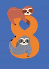 Age 8 Sloth Animal Birthday Card created by Jessie Maeve Studio