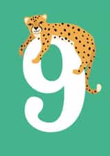 Cute Birthday Card - 9th - Cheetah created by Jessie Maeve Studio