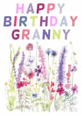 Granny Happy Birthday with Flowers. created by Penny SILVERTHORNE
