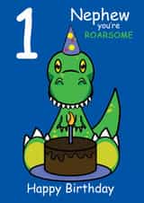 Roarsome Nephew 1st Birthday Card created by @Cupsie's Creations