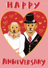 Golden retrievers anniversary card for your significant other! created by Jess Hislop
