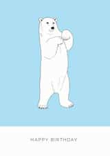 Cute Birthday Card - Polar Bear - Paws created by Bird