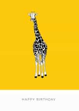 Cute Birthday Card - Giraffe - Bright created by Bird 