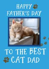 Personalised Father's Day Photo Card created by Giddy Kipper - Cute Cat Dad Personalised Father's Day Card / Photo Card - Happy Father's Day To The Best Cat Dad
