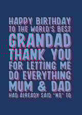 Funny Birthday Card for Grandad created by Blind Faith