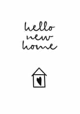 Cute Minimal New Home Card - House - Heart - Hello New Home created by Audrey & Coco