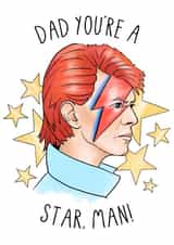 Funny Father's Day Card - Starman created by Sketchy Print Co
