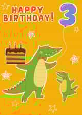 Happy 3rd Crocodile Birthday Card created by Julia Popova
