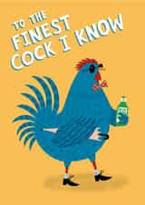 Cheeky Birthday Card - Cockrell - Pun - To The Finest Cock I Know created by Abigail Burch