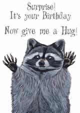 Surprise Raccoon Birthday Hug Card created by The Warren Creations