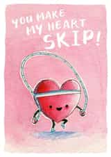 Skipping Heart Love Card created by Quiet Forest Illustration