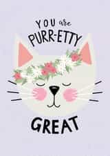 You are pretty great cat card created by Leaf Lane Studio
