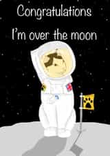 Congratulations Cat Astronaut Card created by Art by Reb