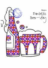 Have a Fantastic Beer-day Union Jack card created by Nicky Dawson