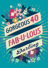 Strictly fabulous 40th birthday card for her. created by The Typecast Gallery