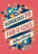 Strictly fabulous 70th birthday card for her created by The Typecast Gallery