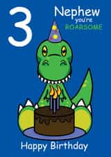 Roarsome Nephew 3rd Birthday Card  created by @Cupsie's Creations