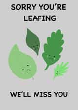 Goodbye Colleague Leaf Pun Card  created by  La Luna Studio