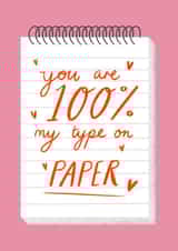 You are 100% my type on paper Love Island card created by Design by Gracie