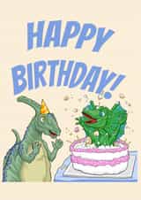 Dinosaur Birthday Card created by Pigoprints