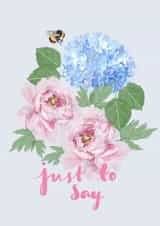 Just To Say Bumble Bee Floral Card created by Honey & Velvet Studio