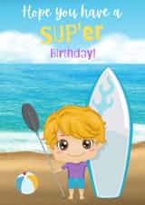 Stand up paddle board Birthday card for him created by The Coven