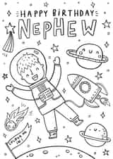 Colouring in Birthday Nephew  created by Jess Moorhouse