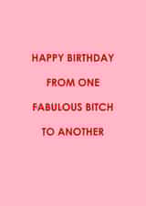 Happy birthday from one fabulous bitch to another - birthday card created by Roxy Doodles
