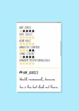 Happy Fathers Day Rating Card created by Daisy Emillo